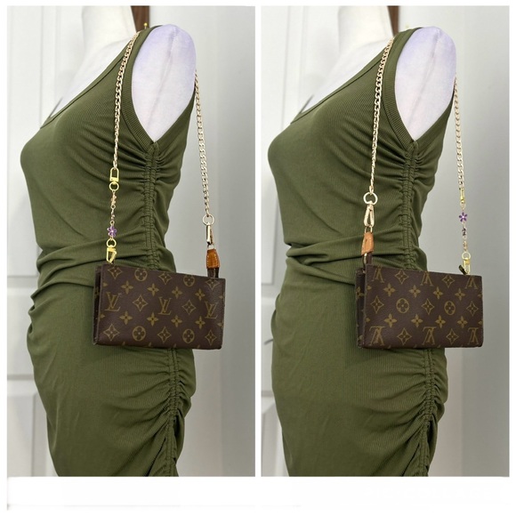 Louis Vuitton Handbags - Vintage LOUIS VUITTON Monogram Women’s Bucket Pouch GM Brown, Beige Authentic